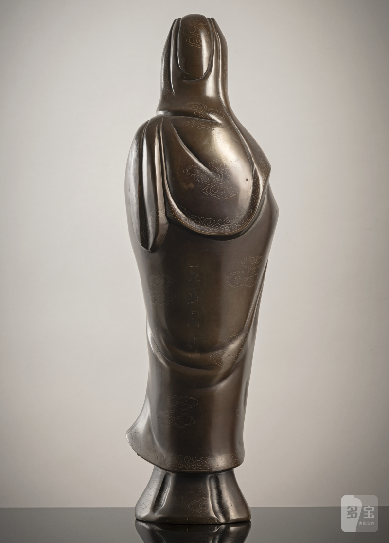 A fine silver-inlaid bronze figure of standing Guanyin - 图2